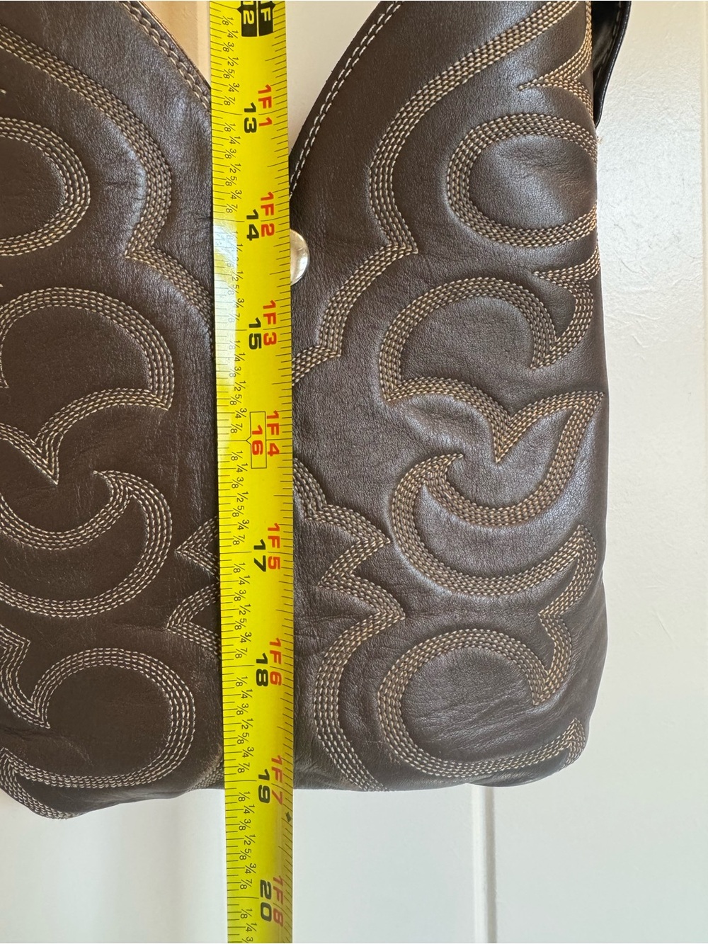 Justin boots Brown Leather  Bag with Beaded Strap - Picture 8 of 11